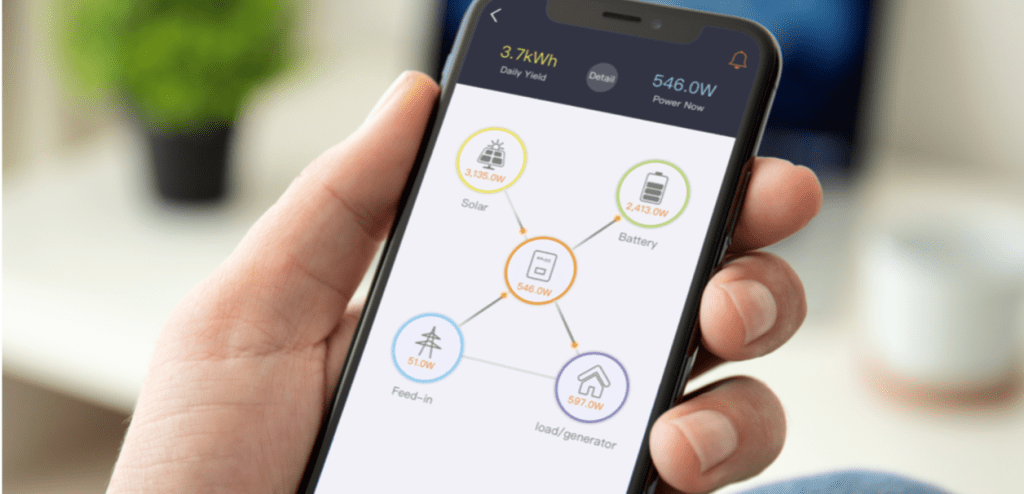 Mobile app for monitoring a solar energy system